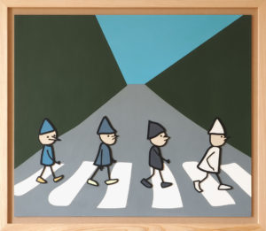 Foursome walking on a crosswalk BIG