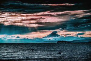 Fuji, Japan's sacred mountain in rare light situations 