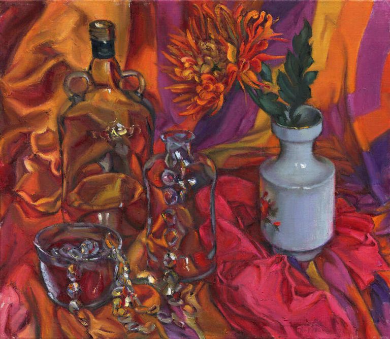 Still Life with Orange Chrysanthemum