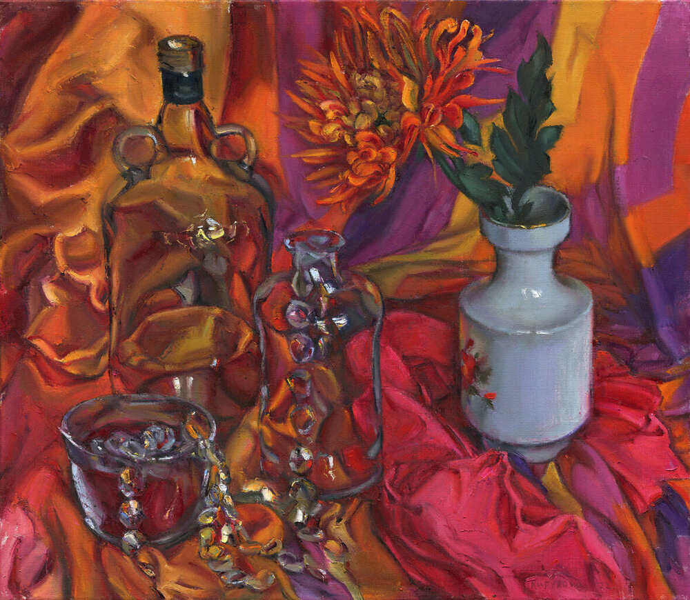 Still Life with Orange Chrysanthemum